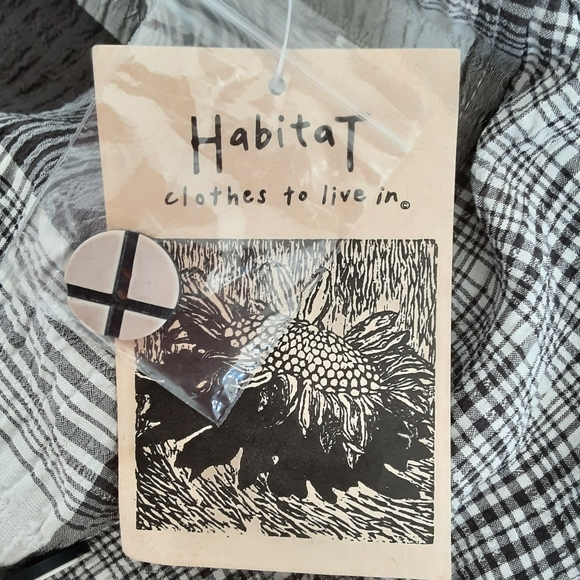 "Habitat Clothes to Live In " Plaid Asymmetrical Lagenlook Tunic Top NWT - Picture 8 of 9